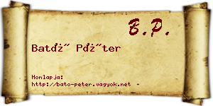 Bató Péter névjegykártya